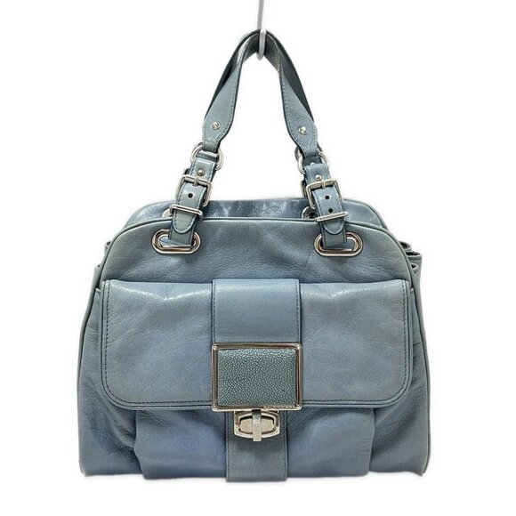 Auth BALENCIAGA - 208182 Light Blue Leather Handbag - Picture 1 of 8